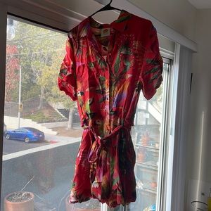 Farm Rio Button Down Linen Romper